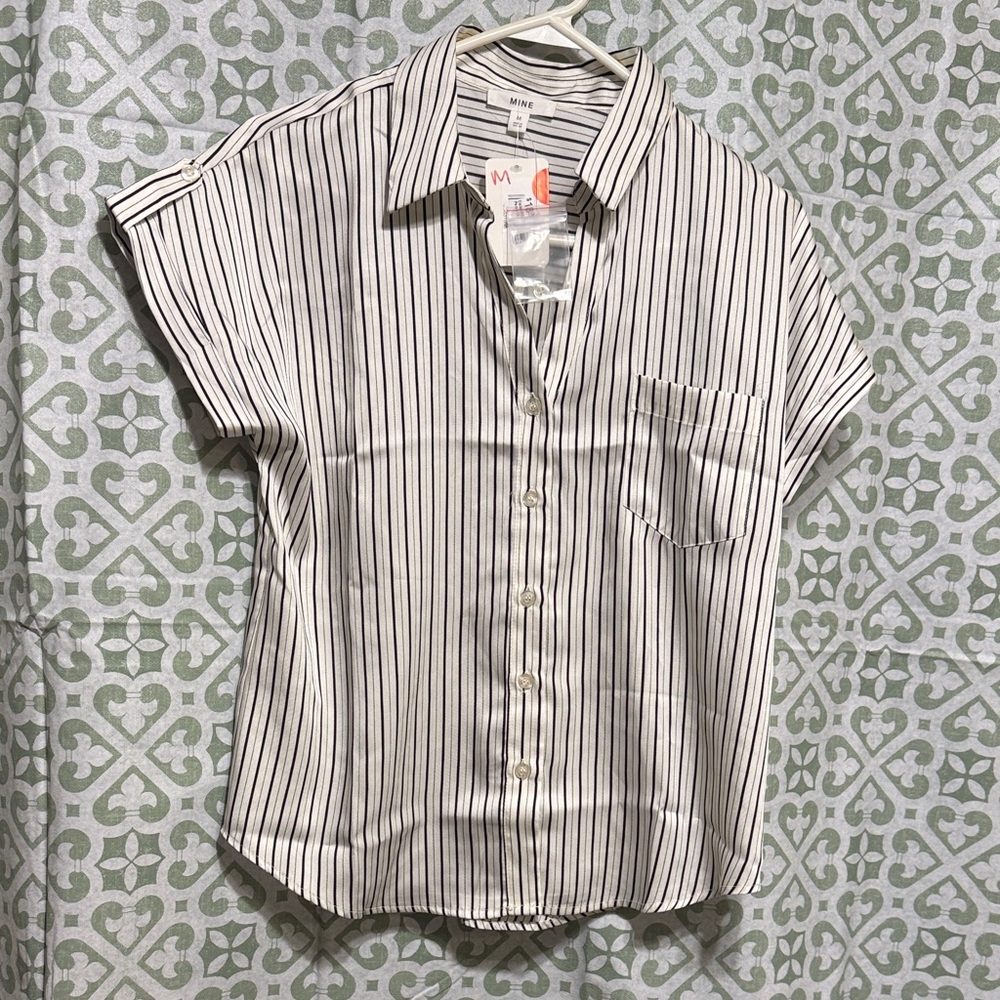 Mine Black and White Striped Shirt